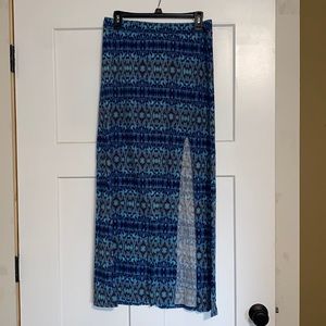 Blue American eagle maxi skirt with knee high slit